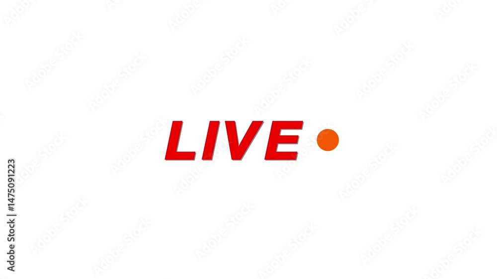 Poster simple live streaming icon animation with transparent background,