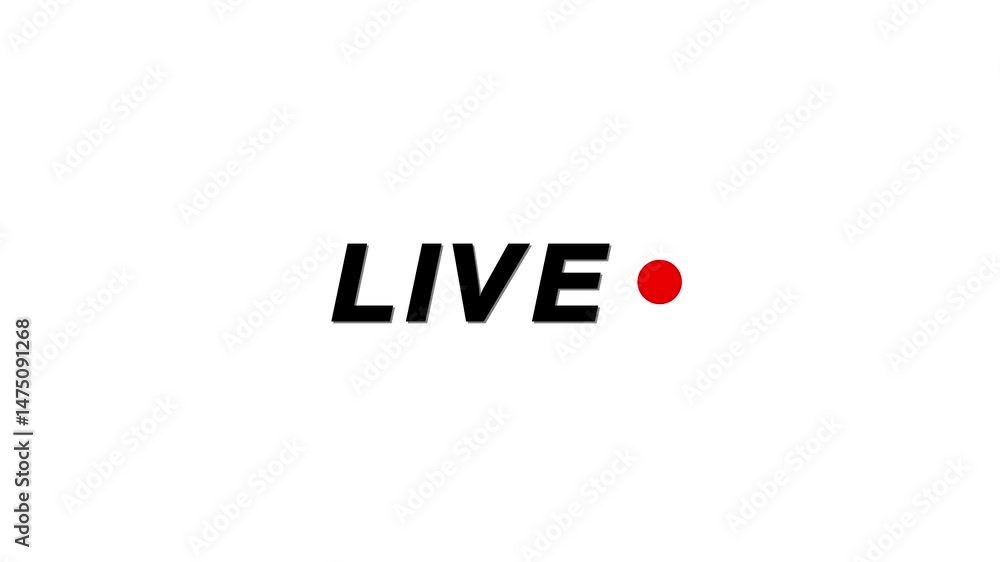 Poster simple live streaming icon animation with transparent background,