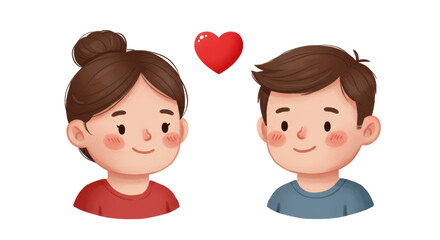 Isolated Couple with Heart