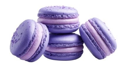 Poster Purple macarons arranged on a transparent background