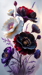 Enchanted Floral Bouquet: A Dramatic Display of Deep Hues