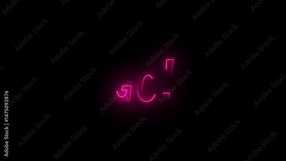 Poster neon bright glowing countdown timer from 0 to 3 seconds.
