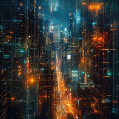 Obraz premium Abstract city lights background