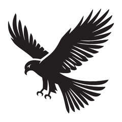 Gliding Kite silhouette with sharp precision – Kite illustration – Minimalist Kite vector – Bird silhouette

