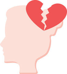 Woman Broken Heart Flat Icon