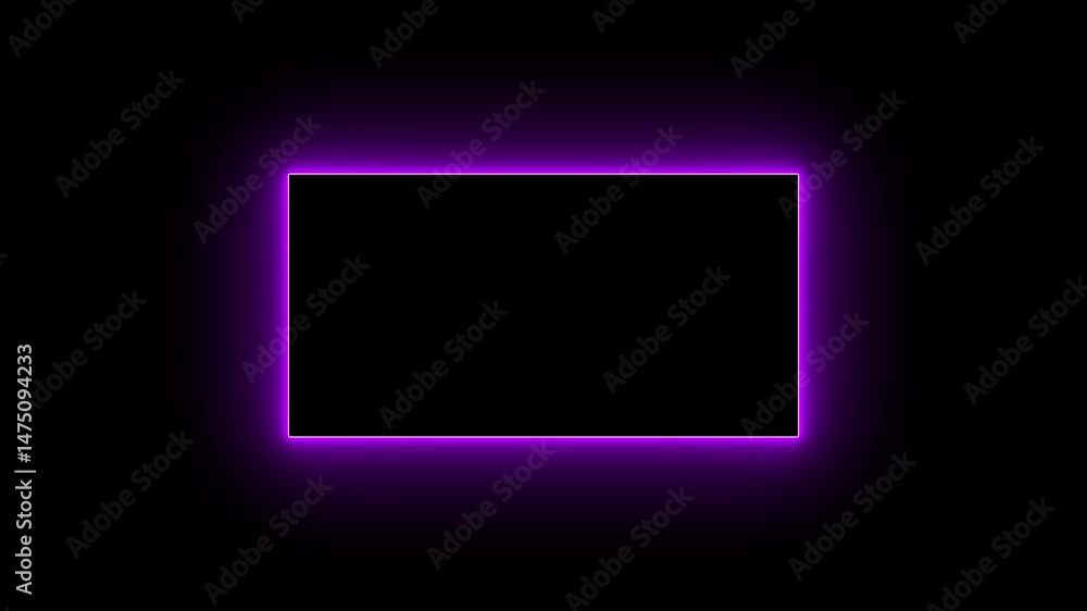 Aufkleber abstract glowing neon box icon rectangle border frame in the shape rectangle glowing and futurist ic