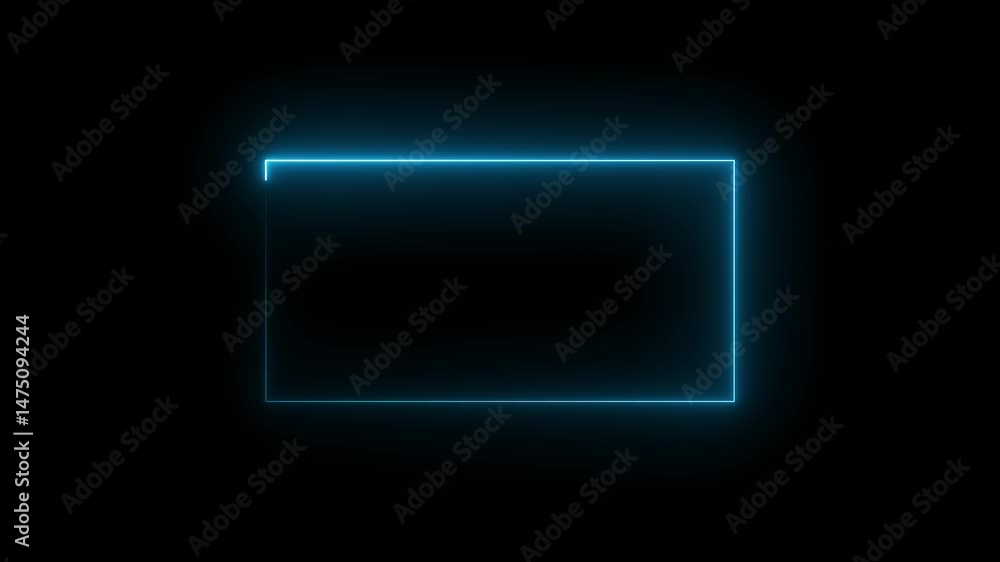 Aufkleber abstract glowing neon box icon rectangle border frame in the shape rectangle glowing and futurist ic