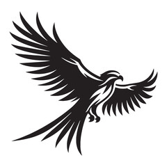 Kite silhouette with long wings stretched wide – Kite illustration – Minimalist Kite vector – Bird silhouette

