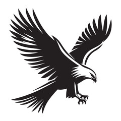 Obraz premium Wind-Caught Kite silhouette at peak height – Kite illustration – Minimalist Kite vector – Bird silhouette