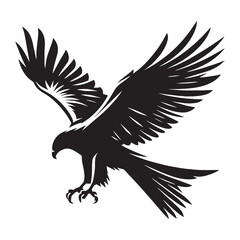 Kite silhouette in perfect glide – Kite illustration – Minimalist Kite vector – Bird silhouette

