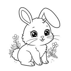 coloring gartoon cute animal by JN - rabbit