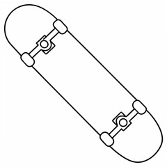Simple black and white skateboard outline on a white background for designs © Trendy_Desing