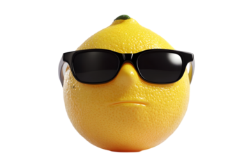 Cool lemon wearing sunglasses with a stylish attitude