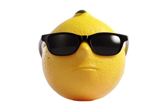 Cool lemon wearing sunglasses with a stylish attitude