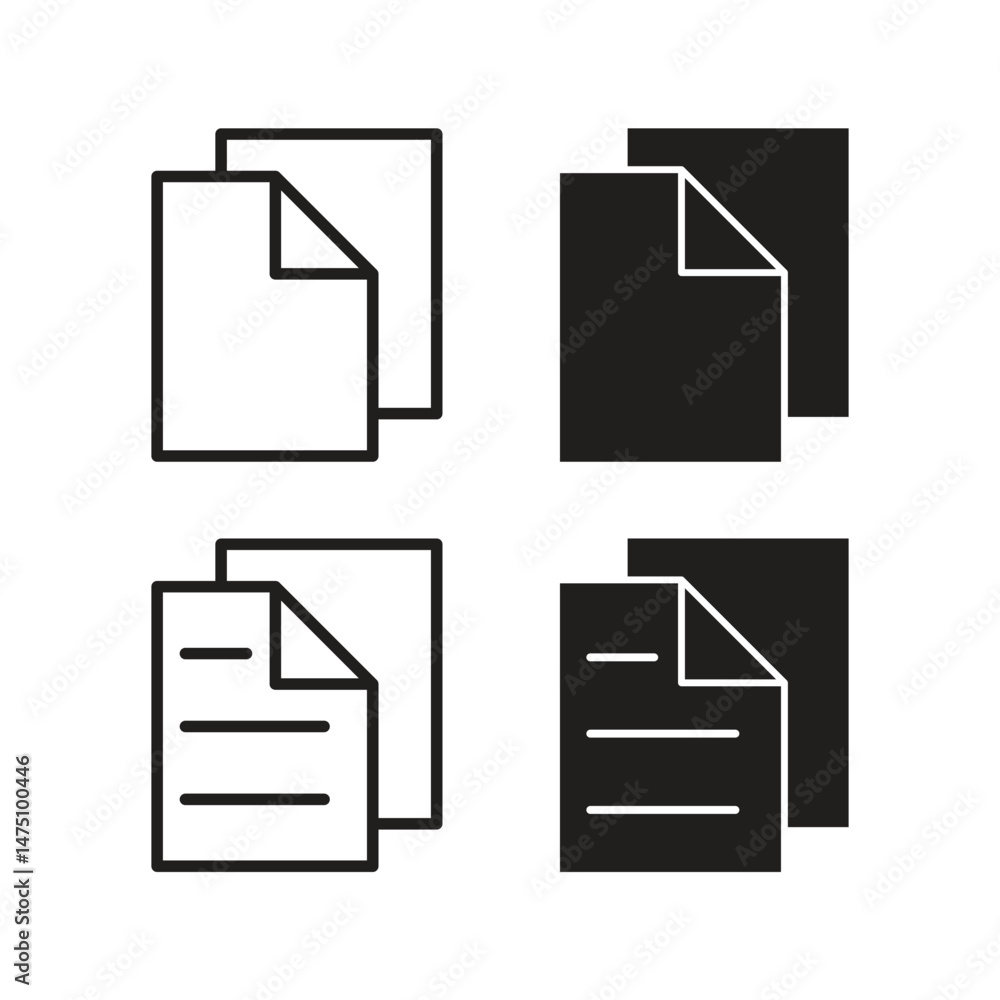 Poster copy file sign icon set vector design.