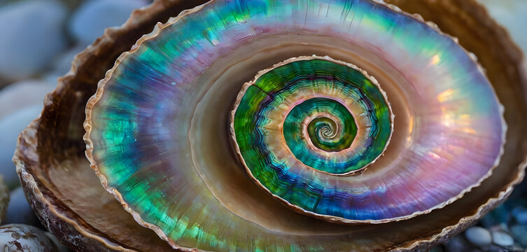 Inner spiral of seashell structure
