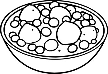 Bowl of Sweet Dessert with Various Sized Balls
