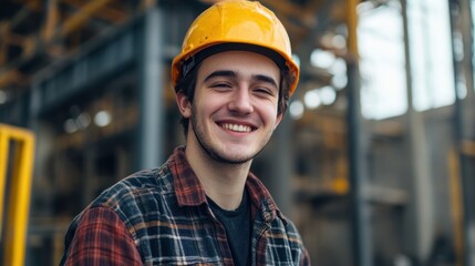 Construction Worker Smiling Portrait