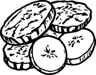 Sliced Cucumbers A Fresh Crisp Hand-Drawn Illustration