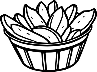 Delicious Golden Potato Wedges in a Basket