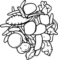 Colorful Vegetable Medley A Whimsical Illustration