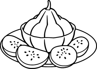 Guava Bowl with Sliced Guava Fruit on Plate