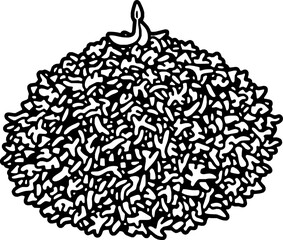 Abstract Black And White Drawing Of A Candle-Topped Mound