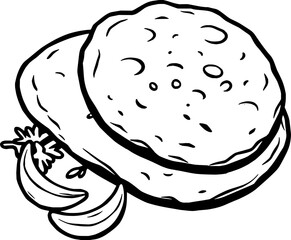 Delicious Golden-Brown Flatbreads with Garlic Garnish