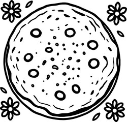 A Top-Down View of a Round Yellow Flatbread