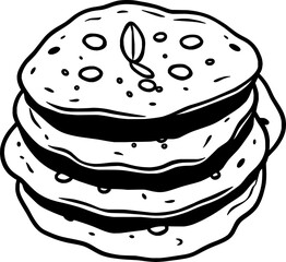 A Stack of Delicious Golden Pancakes with Garnish