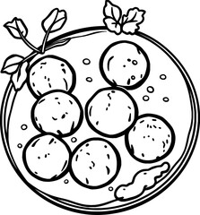 Delicious Meatballs in Savory Orange Sauce Garnish