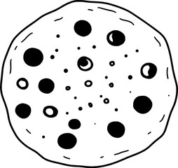 Circular Design Featuring Varied Sized Black Dots