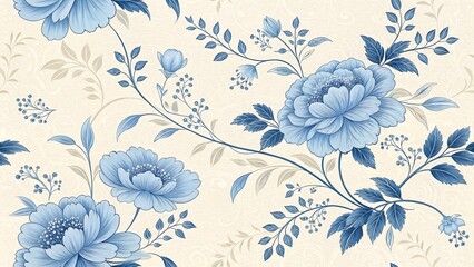 Floral Elegance: An exquisitely detailed, high-angle capture showcasing delicate blue blooms intricately woven with graceful vines.