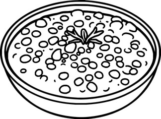Bowl of Golden Lentil Soup with Herb Garnish