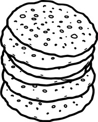 Stack of Golden Brown Flatbreads Ready To Eat