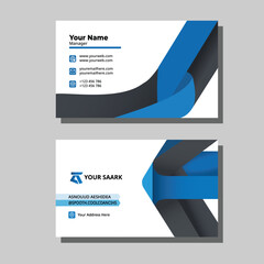 Sky Blue and Grey Business Card Template for Corporate Use