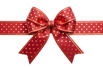 red ribbon bow on white background