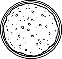 Overhead View of a Simple Round Flatbread Dish