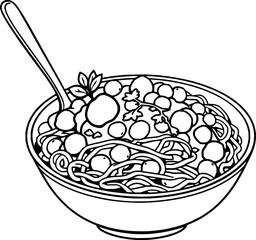 Delicious Spaghetti with Tomato Sauce in Bowl