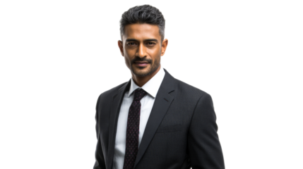 Confident man in formal attire posing with a neutral expression