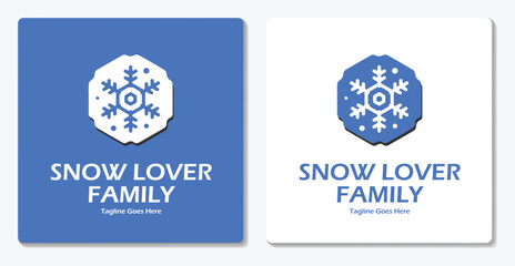 Snow Flower Winter Simple Logo Vector Flat Design