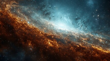 Cosmic nebula, swirling hues of space