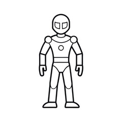 Stylized Action Figure Line Art Vector Drawing