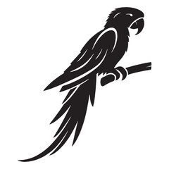 Jungle Spirit Macaw silhouette – Macaw illustration – Minimalist Macaw vector – Bird silhouette

