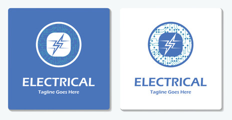 Obraz premium Electrical Thunder Logo Icon Vector Flat Design