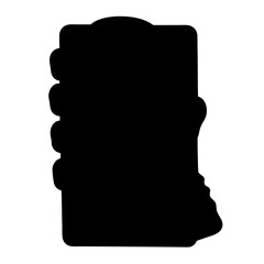 Black Silhouette of a Tombstone or Memorial Stone with Decorative Elements