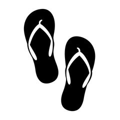 A silhouette of two flip flops, perfect for summer vacation footwear