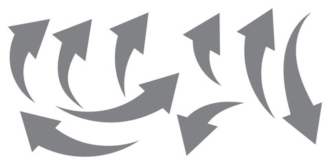 Curved arrow icons. curved arrows set. arrow symbol collection. vector