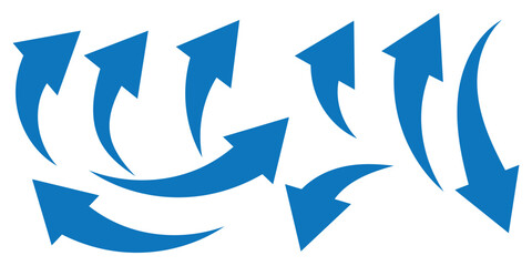 Curved arrow icons. curved arrows set. arrow symbol collection. vector