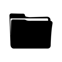 Black and white folder icon for file storage and organization